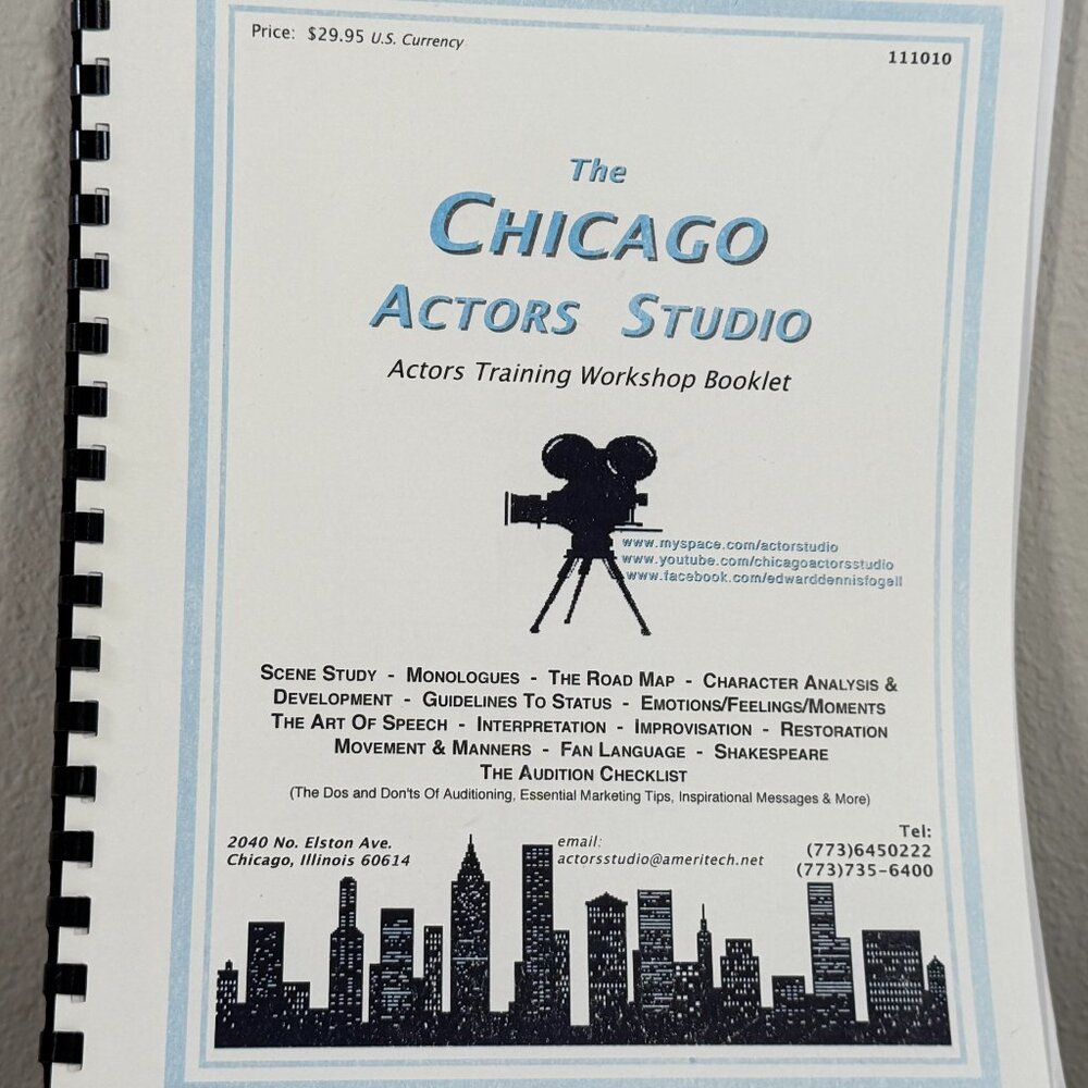 The Chicago Actors Studio: Actors Training Workshop Booklet Edward Dennis Fogel